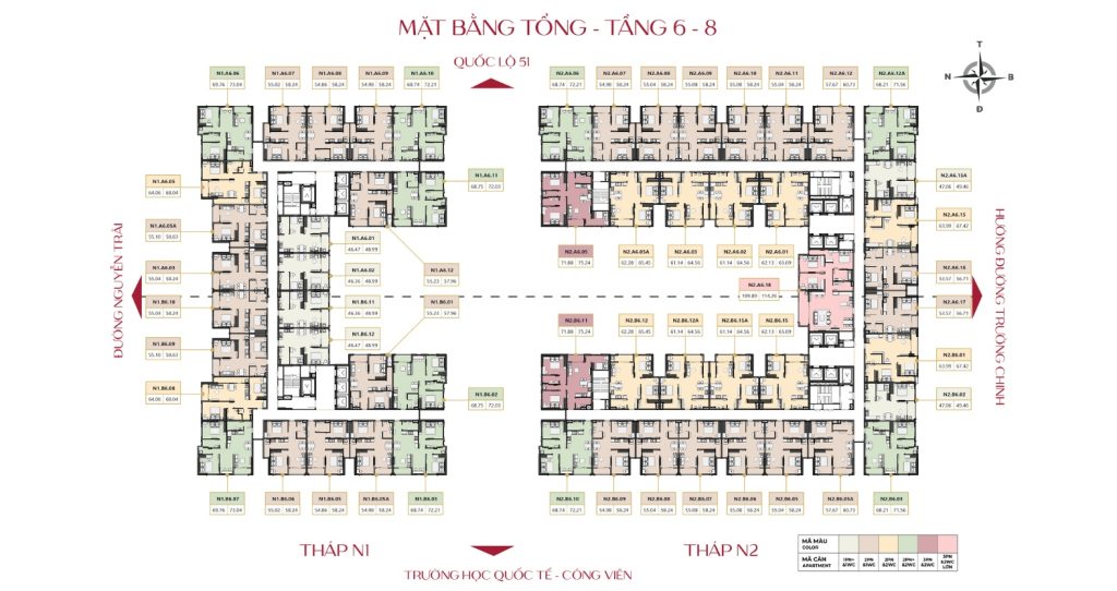 mặt bằng tầng 6 8